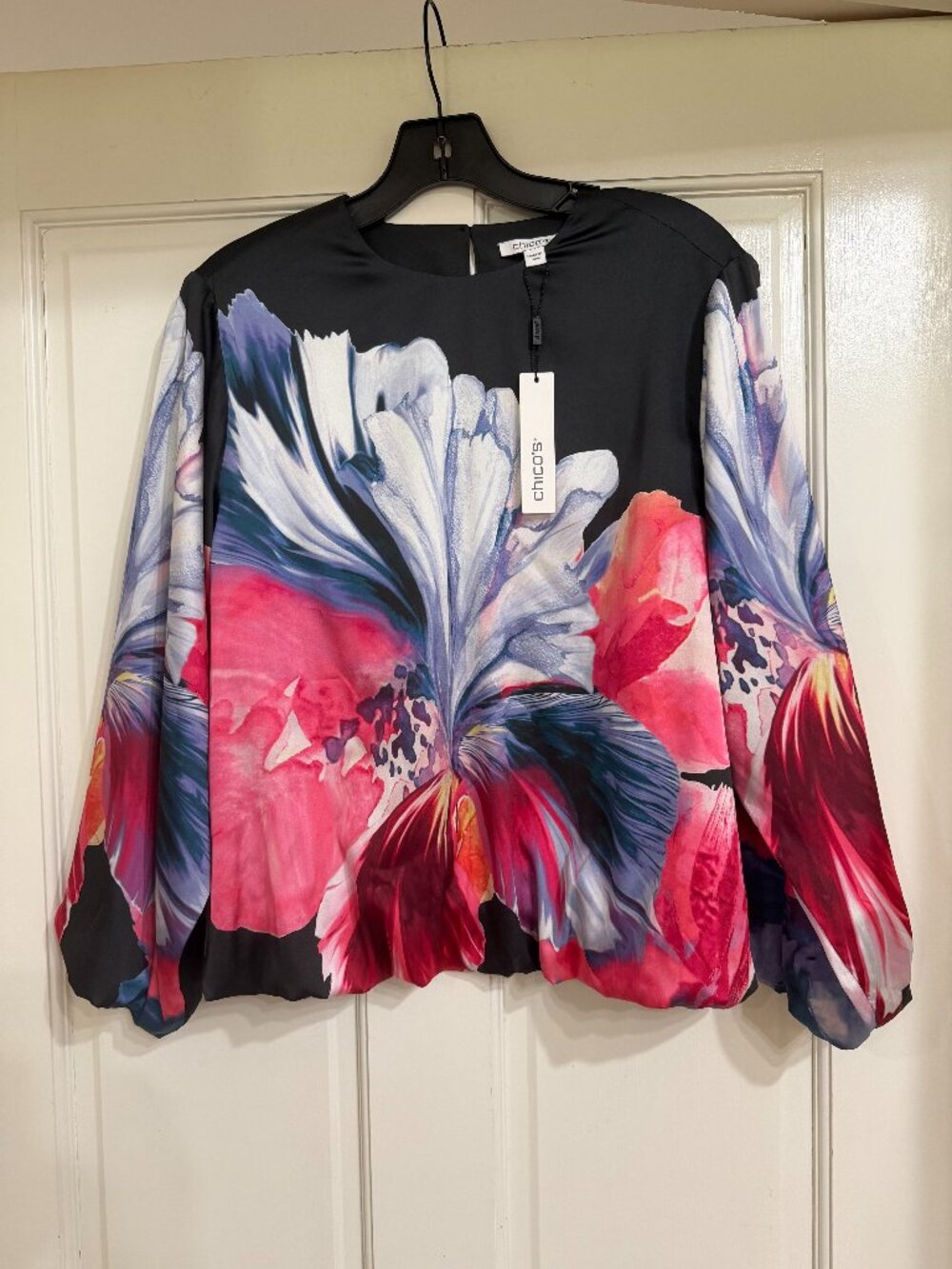 New with Tags $100 Chico's Blouse (Bubble Hem Top) sz 0.5
